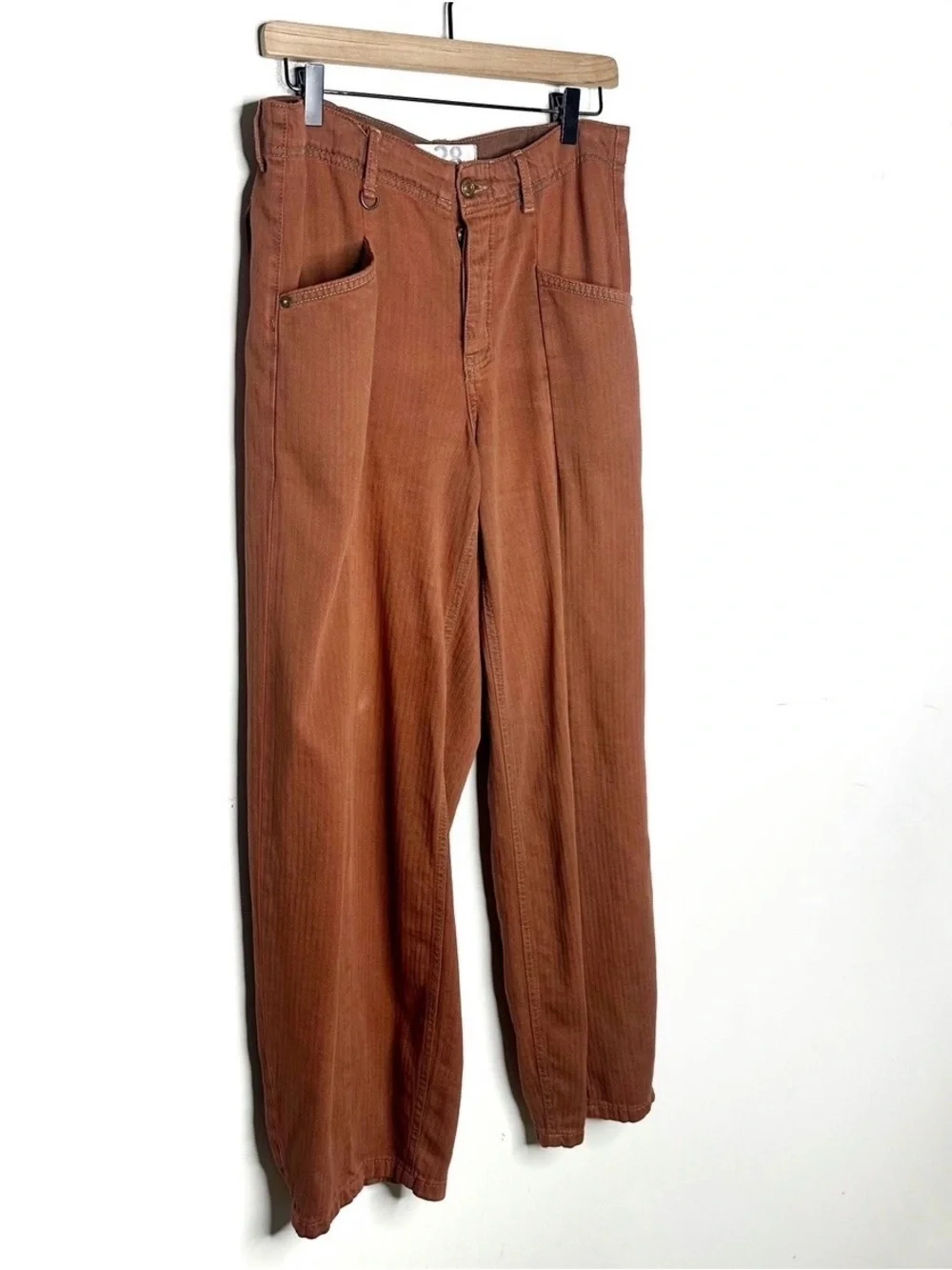 Free People Limited Edition Tennessee Slouchy Utility Jeans Ginger Brown